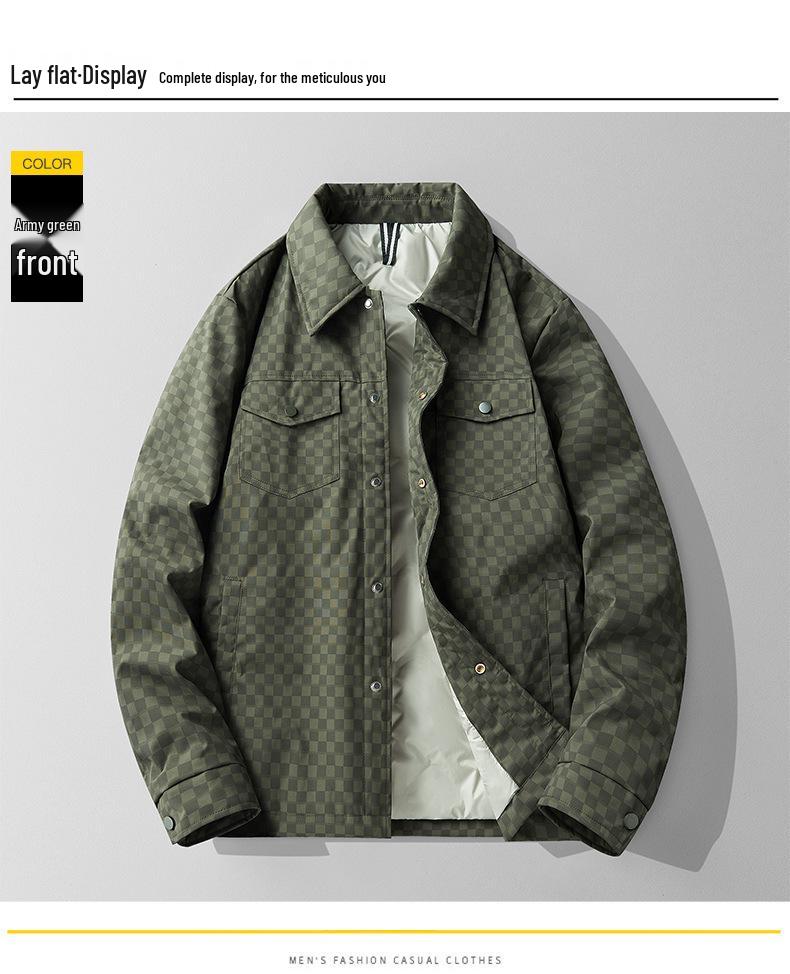 Herren Schwarze Lässige Revers Daunenjacke - Winter Kältebeständig, Warm, Lockere Passform