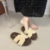 Thick-bottomed Plush Slippers for Women's Outer Wear 2025 Autumn and Winter New Soft-bottomed Fluffy Fashionable Versatile One-word Cotton Mop