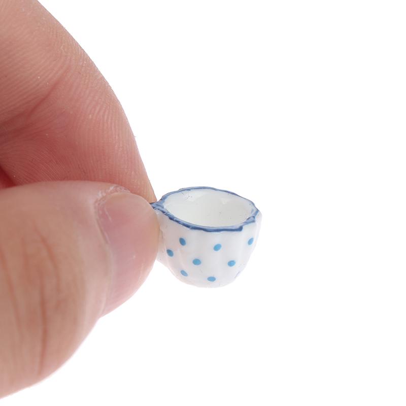 1:12 Dollhouse Miniature 17Pcs Porcelain Tea Cup Set Chintz Flower Tableware