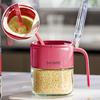 Barattolo per Condimenti in Vetro con Cucchiaino Zuccheriera Saliera Pepe Contenitore Spezie Utensili da Cucina Forniture Contenitori Spezie