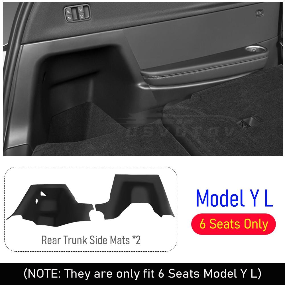 Trunk Mats for 2026 Tesla Model Y L YL Trunk Side Storage Box Bins Anti-Kick Mat Rear Third Seat Pad Cargo Liner Accessories Model YL (6 Seats)