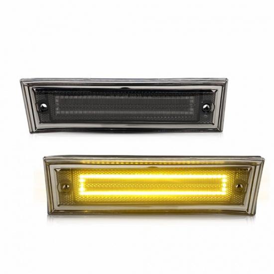 Smoked LED Front Fender Side Marker Lights Amber Lamps For GMC K5 Jimmy 1981-91
