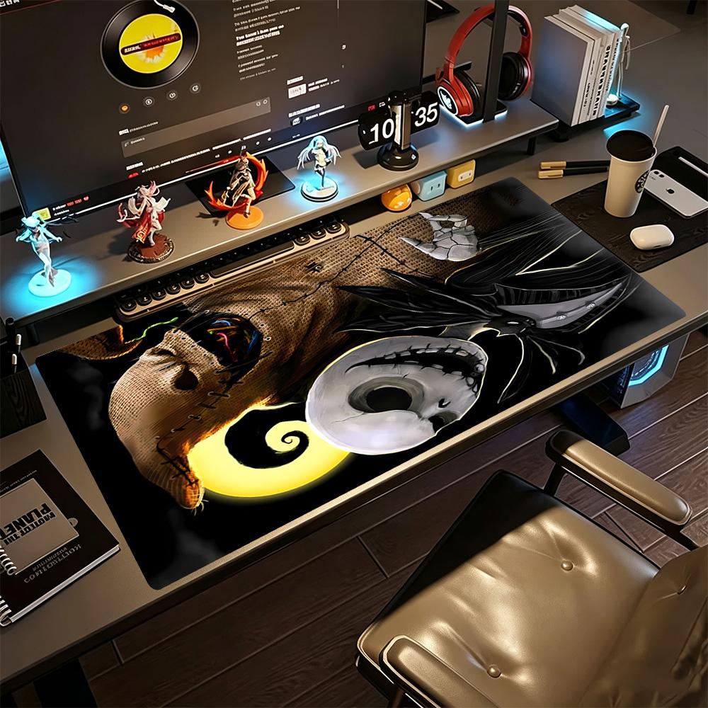 Jack Skellington Large Mouse Pad Keyboard Pad Computer Desk Keyboard Mat Non-Slip Rubber Bottom Gaming Accessories Ideal Gift for Gamers