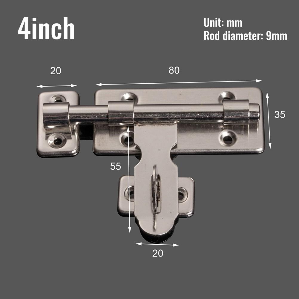 Door Lock Stainless Steel Door Slide Bolt Latch Gate Fences Door Bolt Window Catch Lock Safety Anti-theft Home Hardware