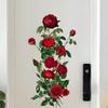 Removable Bright Red Rose Wall Sticker - Decorative for Living Room, Bedroom, or Entrance