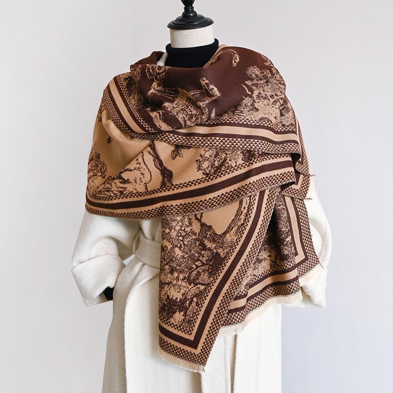 Luxury Thick Blanket Shawl Winter Warm Print Cashmere Scarf Women  New Wraps Bufanda Pashmina Female Travel Poncho Stoles