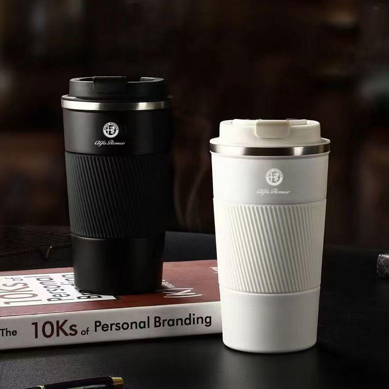 510ML Car Coffee Cup 304 Stainless Steel Car Thermos Automotive Decorative Stickers For Alfa Romeo Giulia Giulietta Tonale MITO vs2