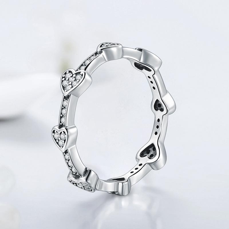 Tancise Classic 925 Sterling Silver  Zircon Ring Ladies Jewelry Wedding Promise Party Gift