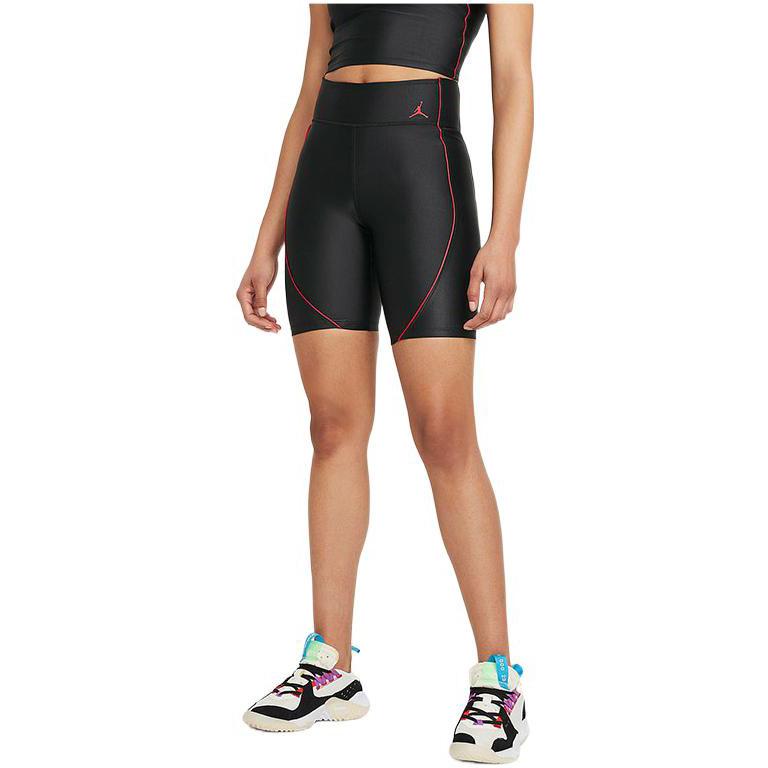 Jordan Solid Logo Print Running Training Fitness Shorts Women Shorts Black DC2178-010