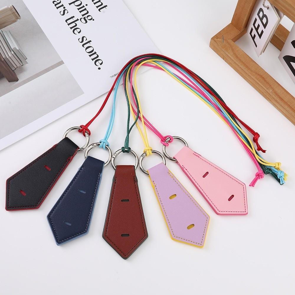 Colorful Neckband Glasses Storage Clip Leather Bag Charm Sunglasses Lanyard for Travel