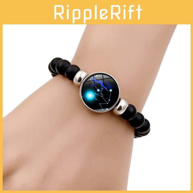 Trendy Western Style Zodiac Sign Bracelet For Men And Women Glass Beads