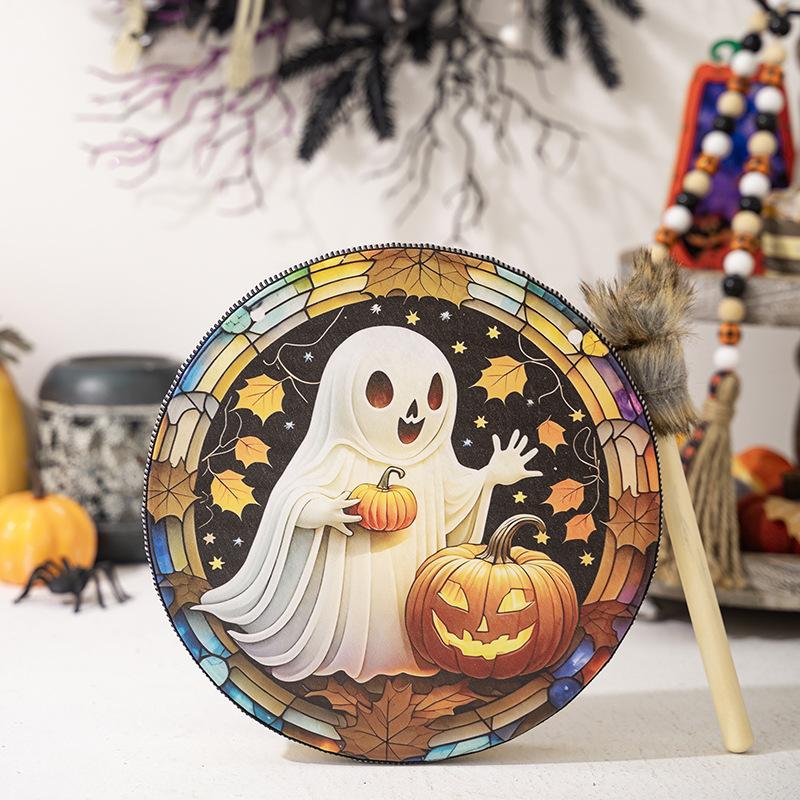 Ghost Festival Decoration Halloween Ghost Pumpkin Drum Shaman Drum Atmosphere Drum Beating Music Drum Undead Drum