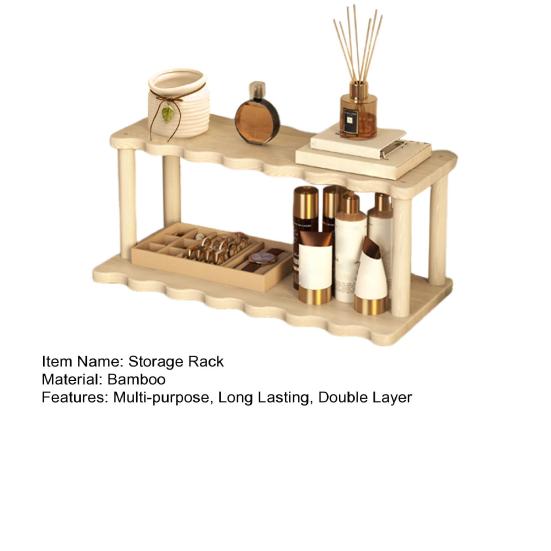 Double-layer Storage Rack Sundries Holder Strong Load-bearing Multipurpose Bathroom Kitchen Desktop Organizer