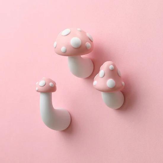3D Red Mushroom Refrigerator Sticker Standing Sitting Hug Cartoon Refrigerator Decorative Magnetic Sticker Resin Gift