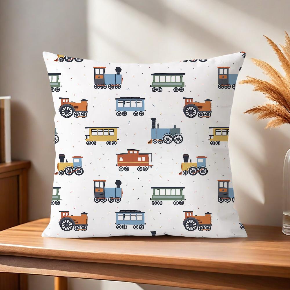 ART Transportation Cars Truck Boat Racing Soft Pillow Case for Sofa Living Room Home Office Decor Protective Covers Without
