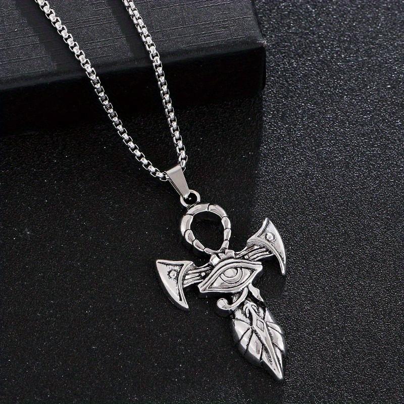New European and American retro style Eye of Horus Anka cross creative ancient sword necklace niche design accessories