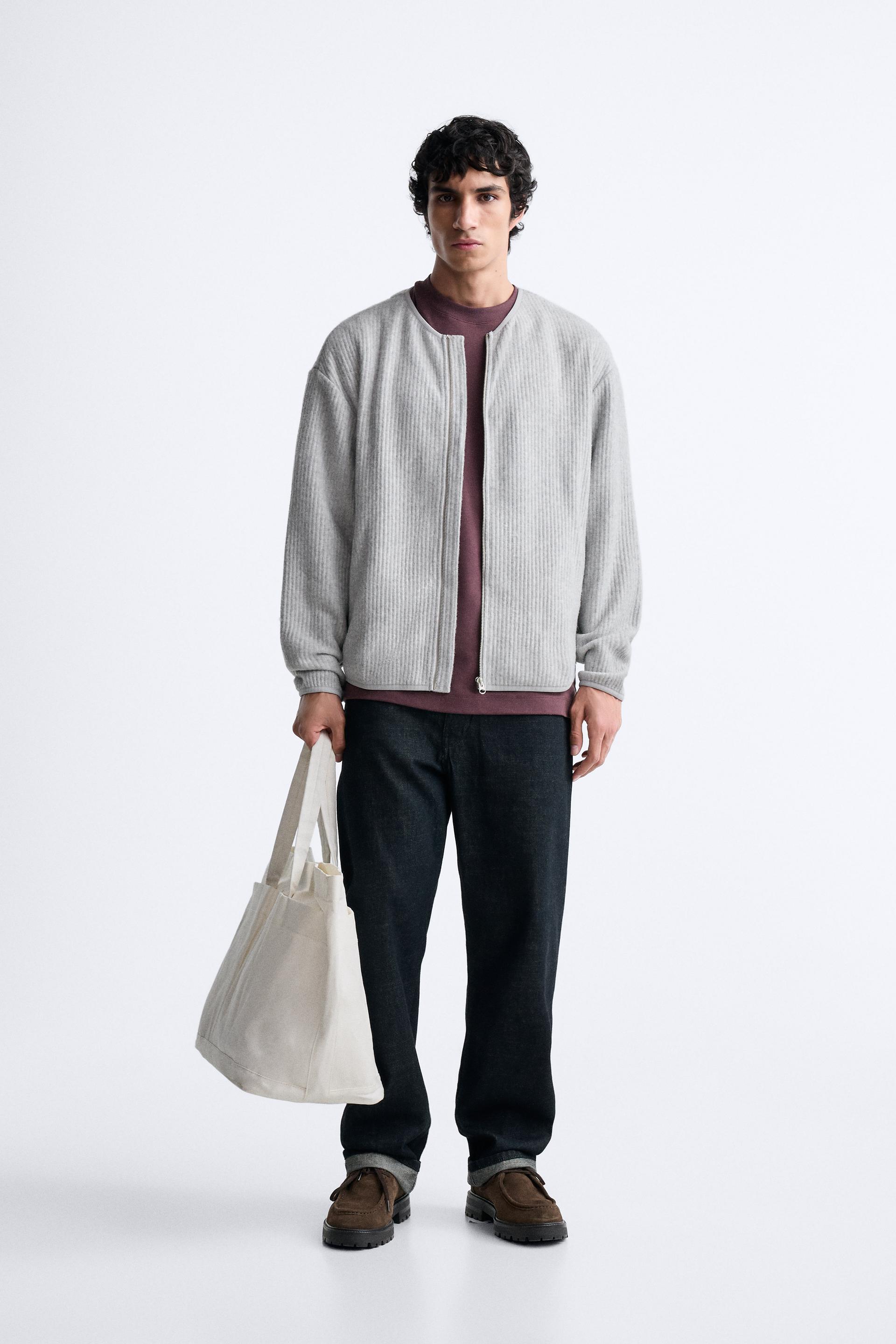 

TEXTURED RIBBED CARDIGAN