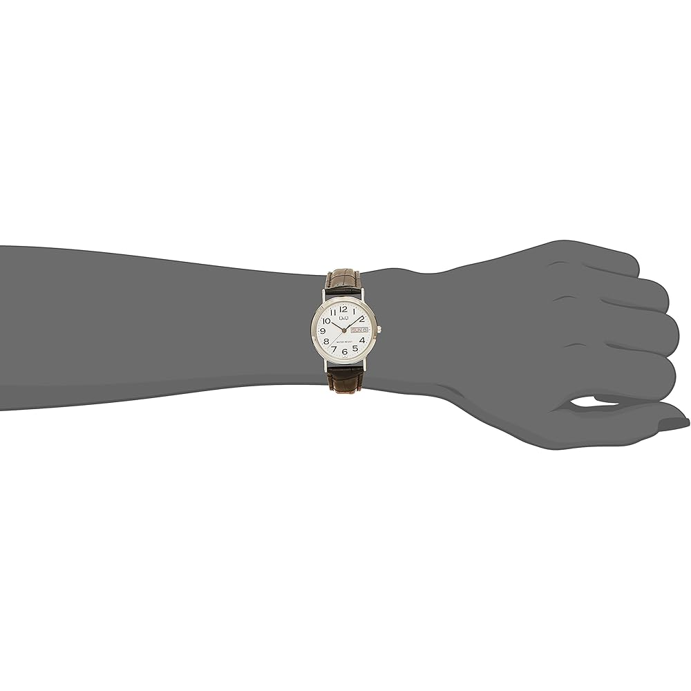 Citizen Q&Q Analog Waterproof Watch Date Day Leather Strap A203-304 Women's White