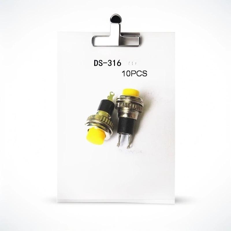 10Pcs 10Mm Momentary Push Button Switch Ds-314 Ds-316 Self Reset Threaded Panel Mount Switch For Diy Electronic Circuit Projects