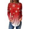 Women's Loose Round Neck Christmas Print Long Sleeve T-Shirt Top Pullover