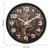 12-inch Plastic & Glass Wall Clock - Wood Craft (Silent Movement), Black