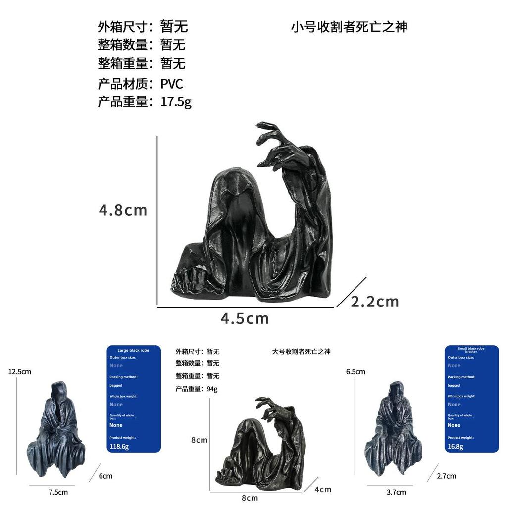 Einzigartige gotische Dekoration mit schwarzer Robe, Handwerkskunst, ideal für Schreibtisch- und Automobilausstellung