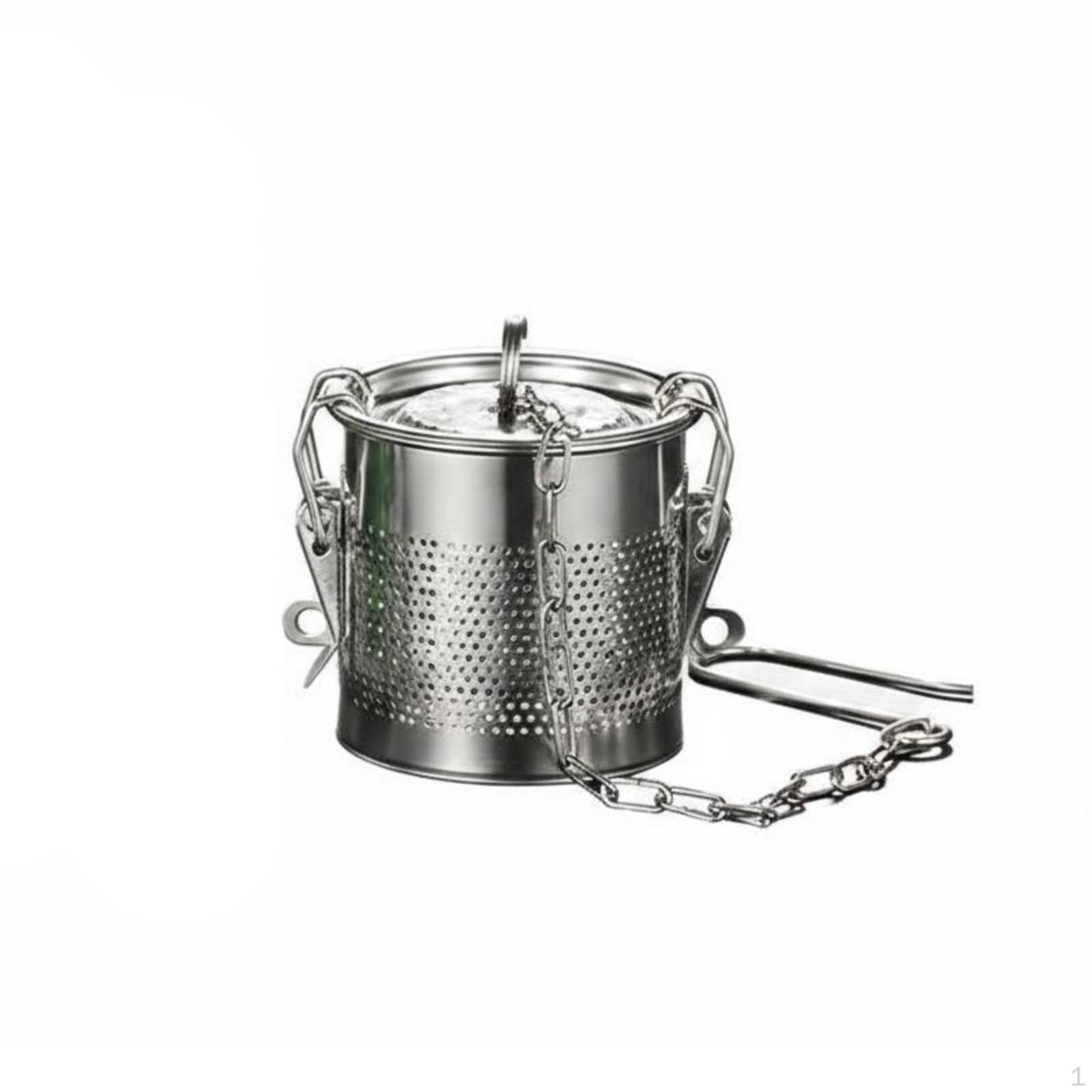 Braising Seasoning Container With Hanging Hook Stainless Steel Spice Basket Secure Latch Mesh