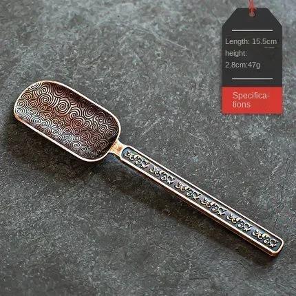 Vintage Alloy Teaspoon Household Food Measuring Tool Use To Take Tea-Leaves Ware Scoop Spatula Kung Fu Tea Ceremony Accessories