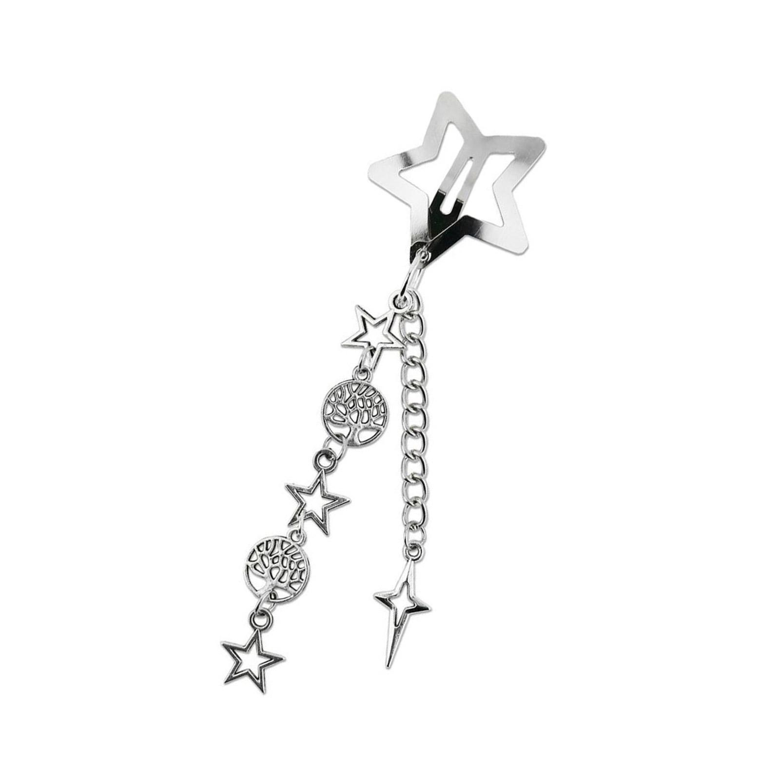 

Трендовое сплавное украшение для волос в виде звезды с цепочками, портативное для дополнения ваших стилей на музыкальных фестивалях и вечеринках. 4