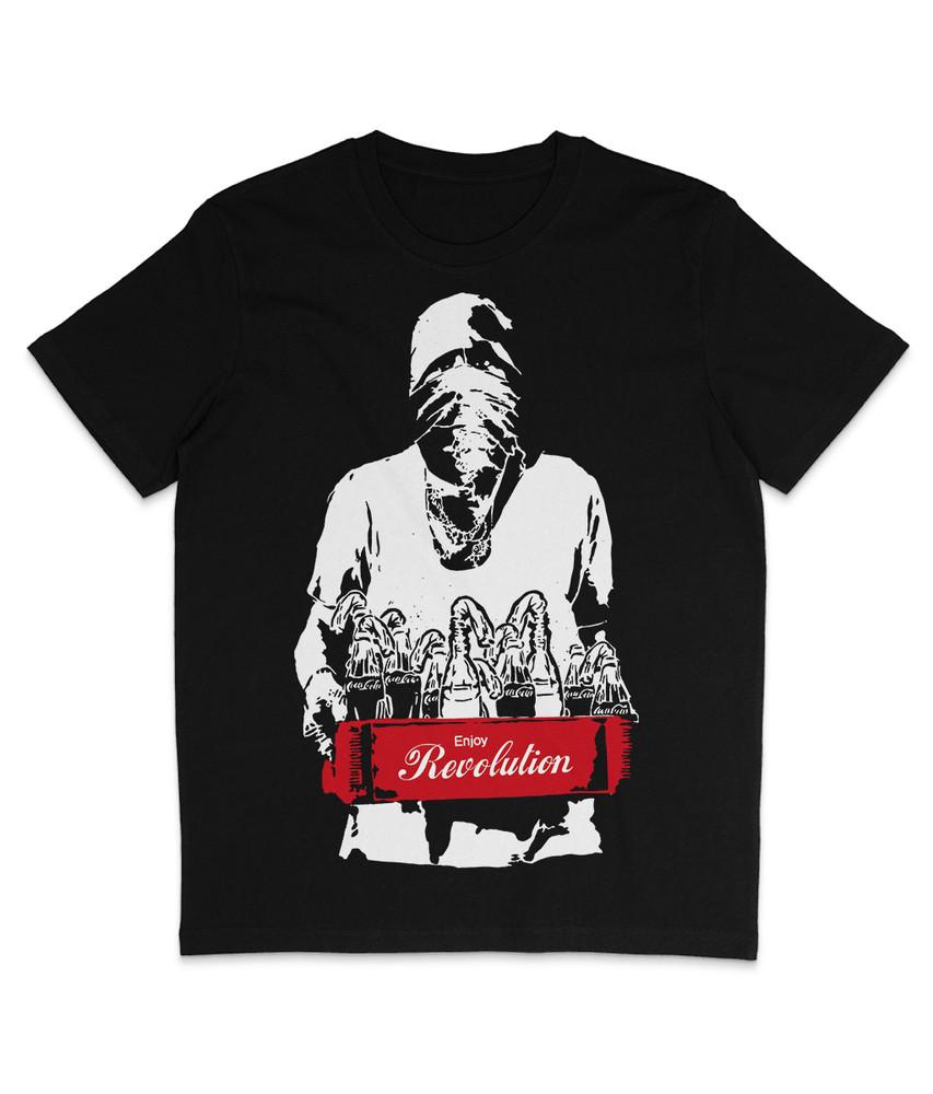 

Enjoy Revolution - Organic T Shirt - Riot - Anarchist - Banksy - Street Art L