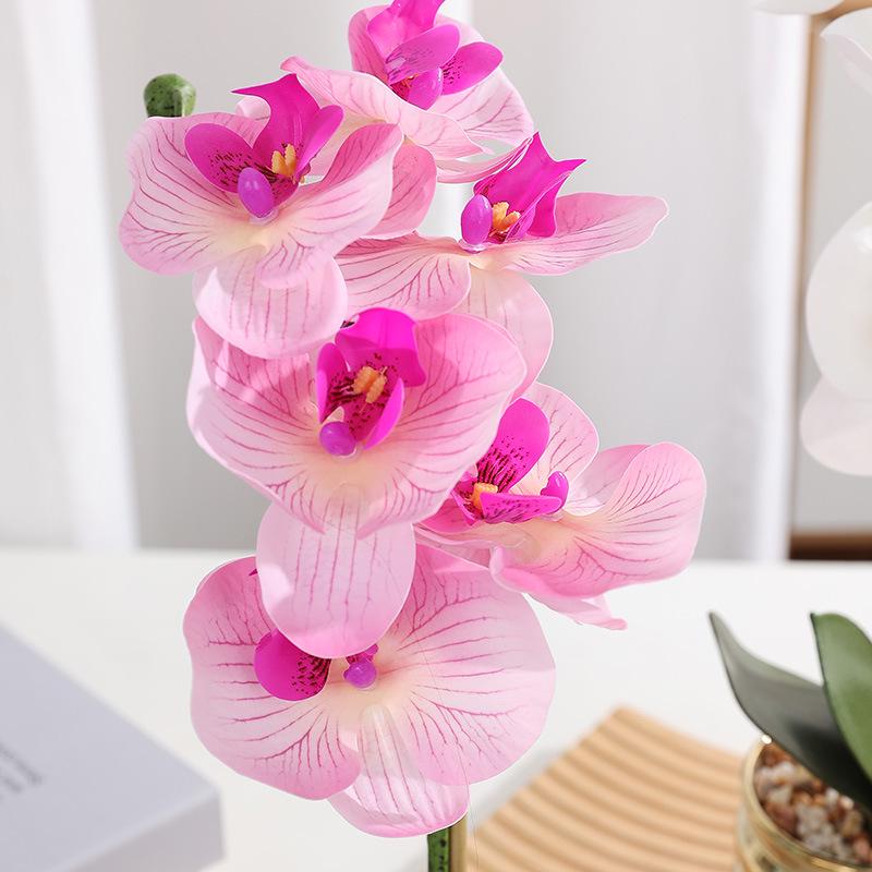 Luxurious Phalaenopsis Potted Artificial Flower - Perfect for Living Room, Restaurant, or Hotel Décor.