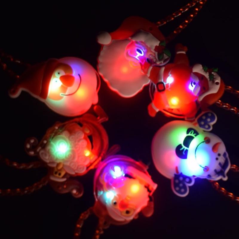 120PCS Halloween Glow Necklace Kids Glitter Necklace Scary Glitter Props Halloween Party Decorations Christmas Decorations