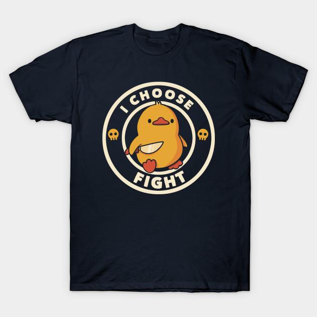 Men Black Print T-shirt I Choose Fight Funny Duck By Tobe Fonseca No-Cut Transfer Paper Print Cotton Tshirt 4XL тёмно-синий