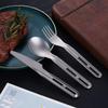 Titanium Ultralight 3-Piece Camping Cutlery Set: Knife, Fork, Spoon for Outdoor Travel & Hiking