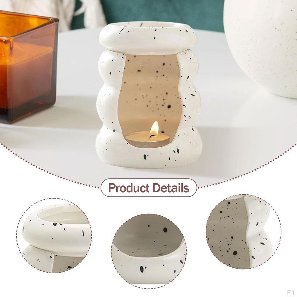 Ceramic Burner for Essential Oils, Tealight Holder, Decoration, Elegant, Removable Decorative Melt