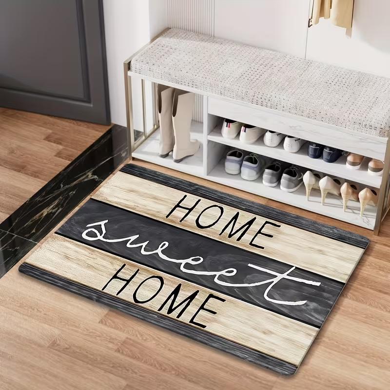 Wood Grain Anti Slip Door Mat for Indoor Outdoor Use Home Decor Living Room Dining Room Bedroom Kitchen and Terrace Area Carpets