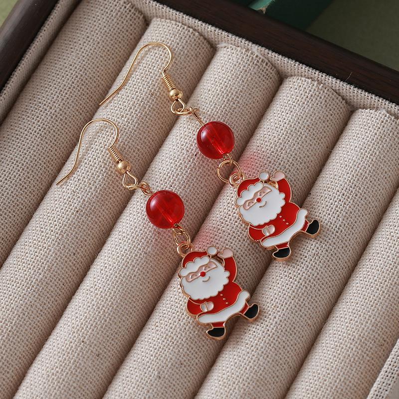 High-End Santa Claus Christmas Earrings - Light Luxury Electroplated Alloy Jewelry