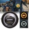 16cm Retro Motorcycle LED Headlight Daytime Running Lamp for Cruiser Chopper Cafe Racer