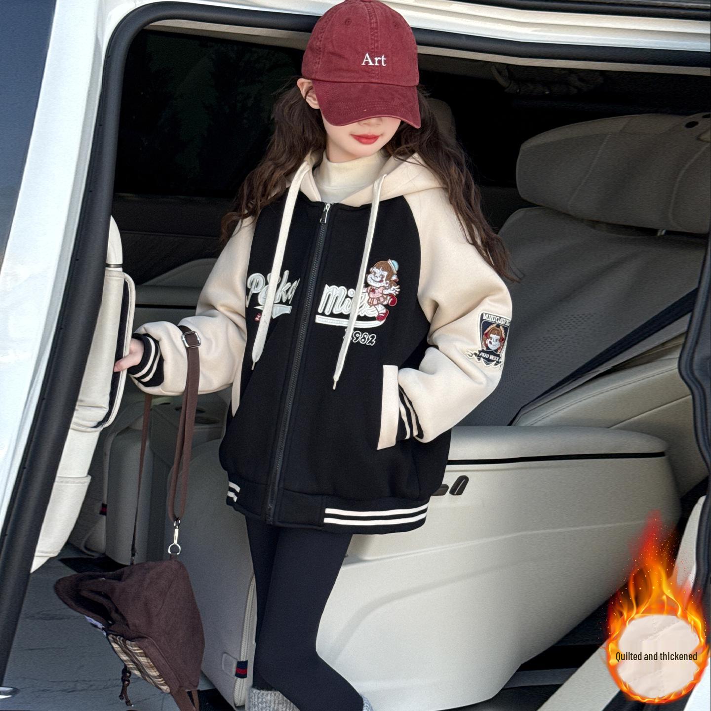 

Девичья весенне-осенняя бейсбольная куртка 2025 - стильный спортивный топ для детей 160cm