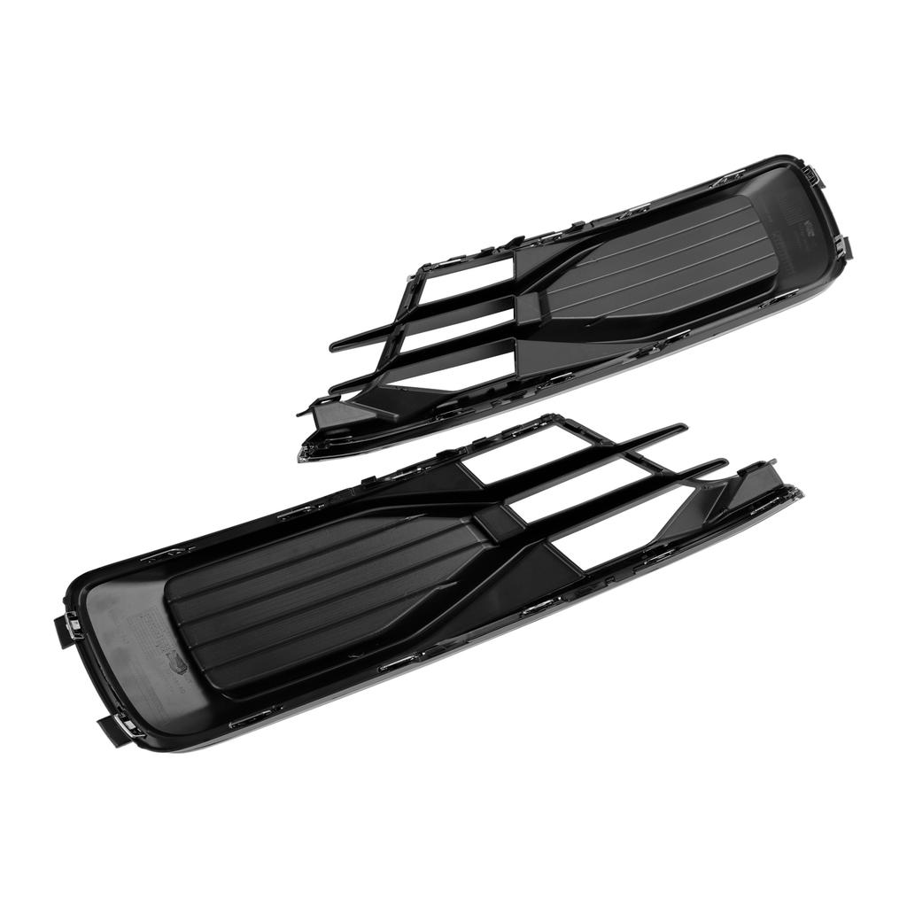 2PCS Front Bumper Foglight Cover Grill 4G0807647T94 4G0807648T94 Fit A6 C7 2014-2018 Black Chrome