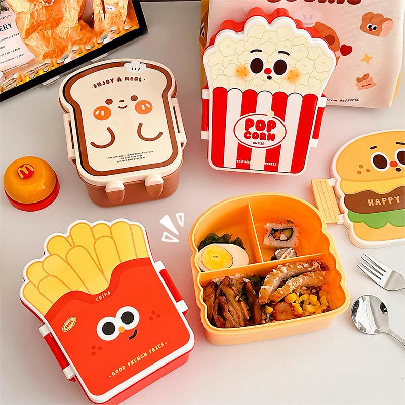 Student Lunch Box Bento Box Salad And Fruit Box With Separation And Preservation Office Worker Lunch Box With Tablewares