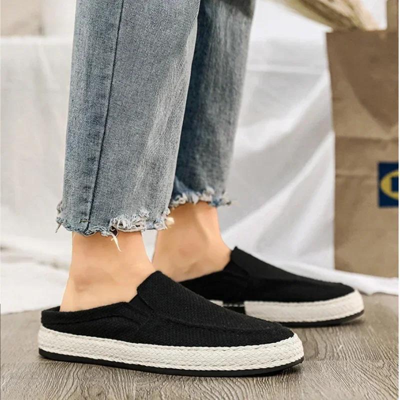 Fashion Comfort Men's Canvas Shoes 2024 Fashion Casual Shoes for Men Outdoor Soft Breathable Driving Shoes Zapatos Para Hombres Hot Sell