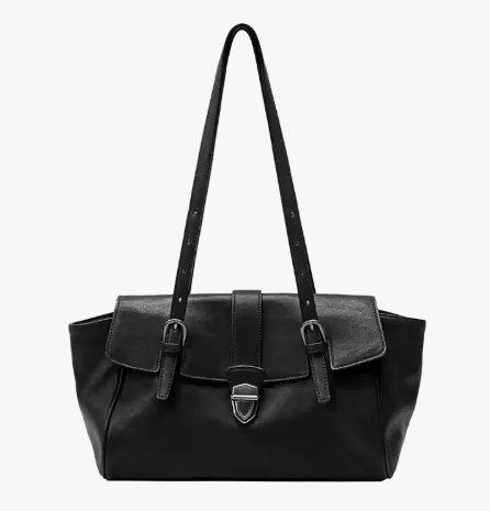 

French Staff Briefcase Casual Commuting Handbag Retro Simple Large Capacity Single Shoulder Armpit Bag чёрный
