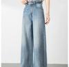 Light Color High Waist Wide Leg Jeans for Women - Spring/Autumn 2025, Pear Shape Slimming Straight Pants