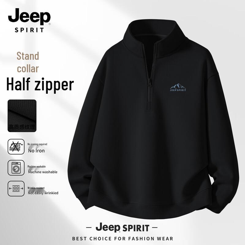 JEEP SPIRIT Men's Half-Zip Casual Sweatshirt