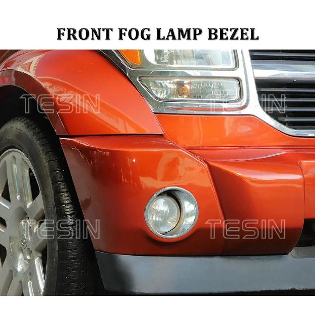 TESIN Car Front Fog Light Lamp Decoration Cover Trim Stickers For Dodge Nitro 2007 2008 2009 2010 2011 2012 Exterior Accessories