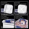 Multipurpose Stainless Steel Food Preserver Lunch Box with Transparent Lid Household Crisper Practical Meal Container