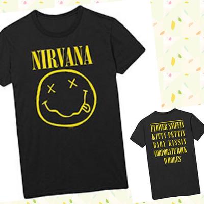 ** Nirvana Faccina Felice Fiore Annusare (Taglia grossa) Maglietta **