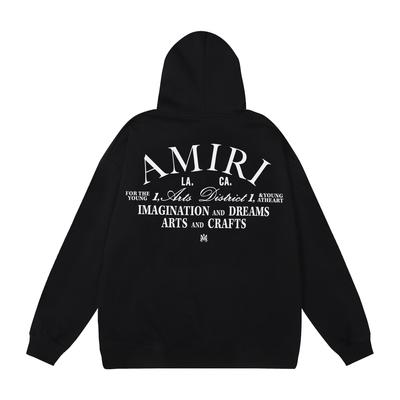 875 Amiri Letter Print Frühling und Herbst Lockerer Plus Size Dünner Hochwertiger Kapuzenpullover aus Baumwolle für Paare