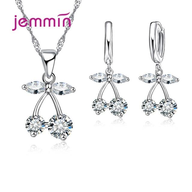 European Brand JEMMIN Rainestone Pendant Necklace/Earring Women Jewelry Sets Wholesale